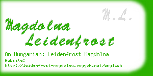 magdolna leidenfrost business card